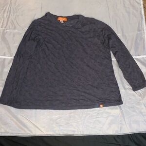 Koi Orange standard Stretch‎ Presley Flower Burnout Pewter long Sleeve 2X